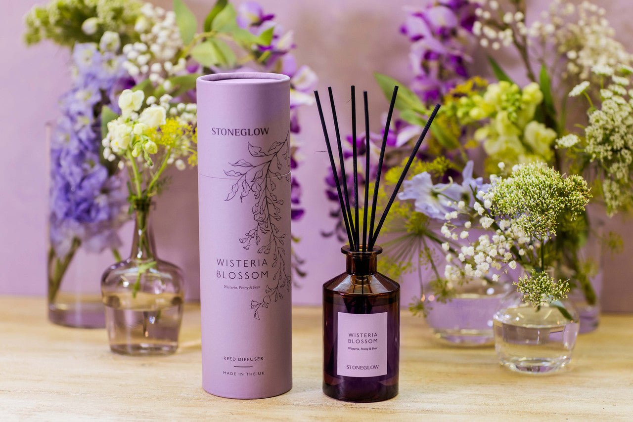 Stoneglow - The Walled Garden Wisteria Blossom Diffuser - Wisteria | peony | pear - Scented Reed Diffuser 160ml