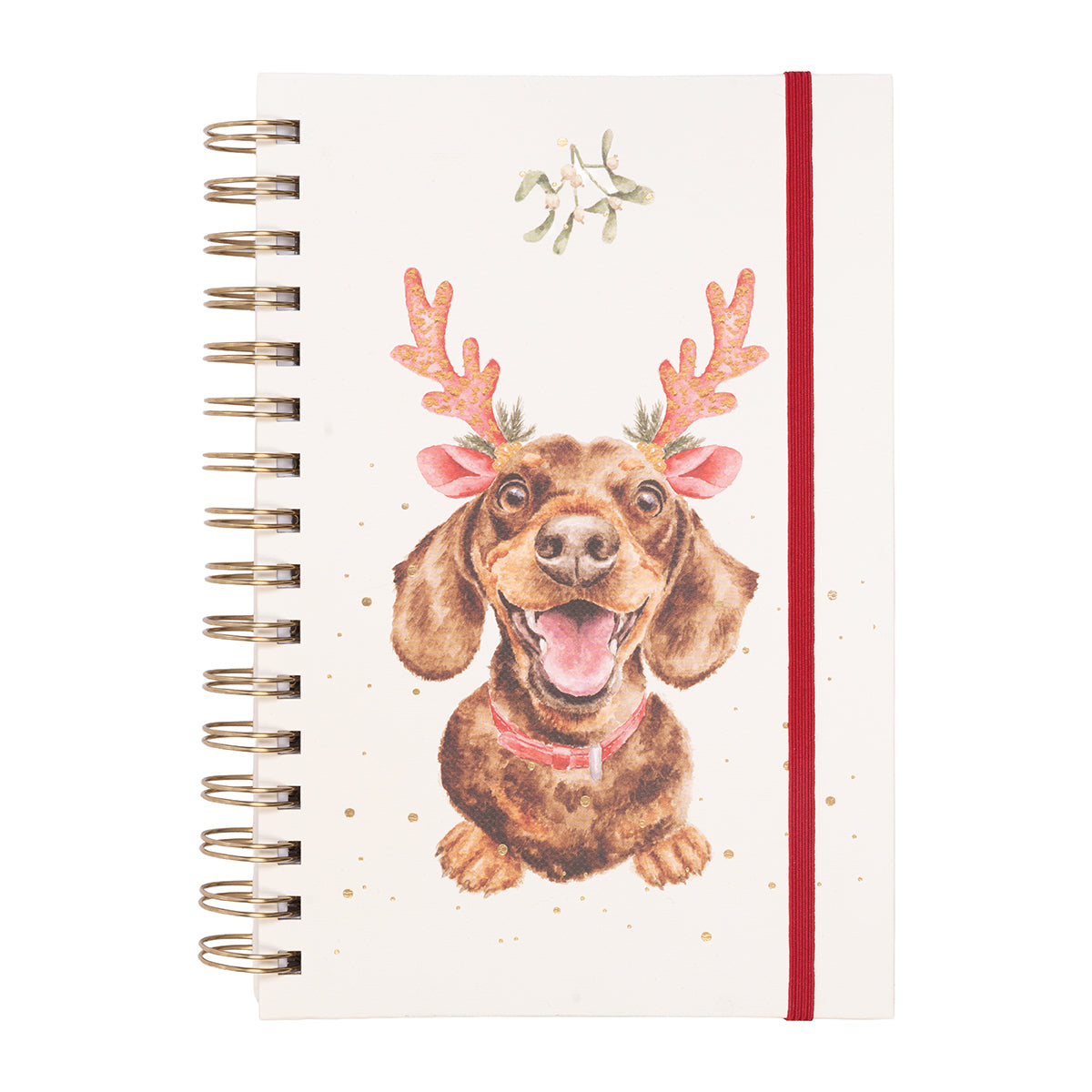Wrendale Designs - 'Mistletoe and Barks' Dachshund Christmas Spiral Notebook