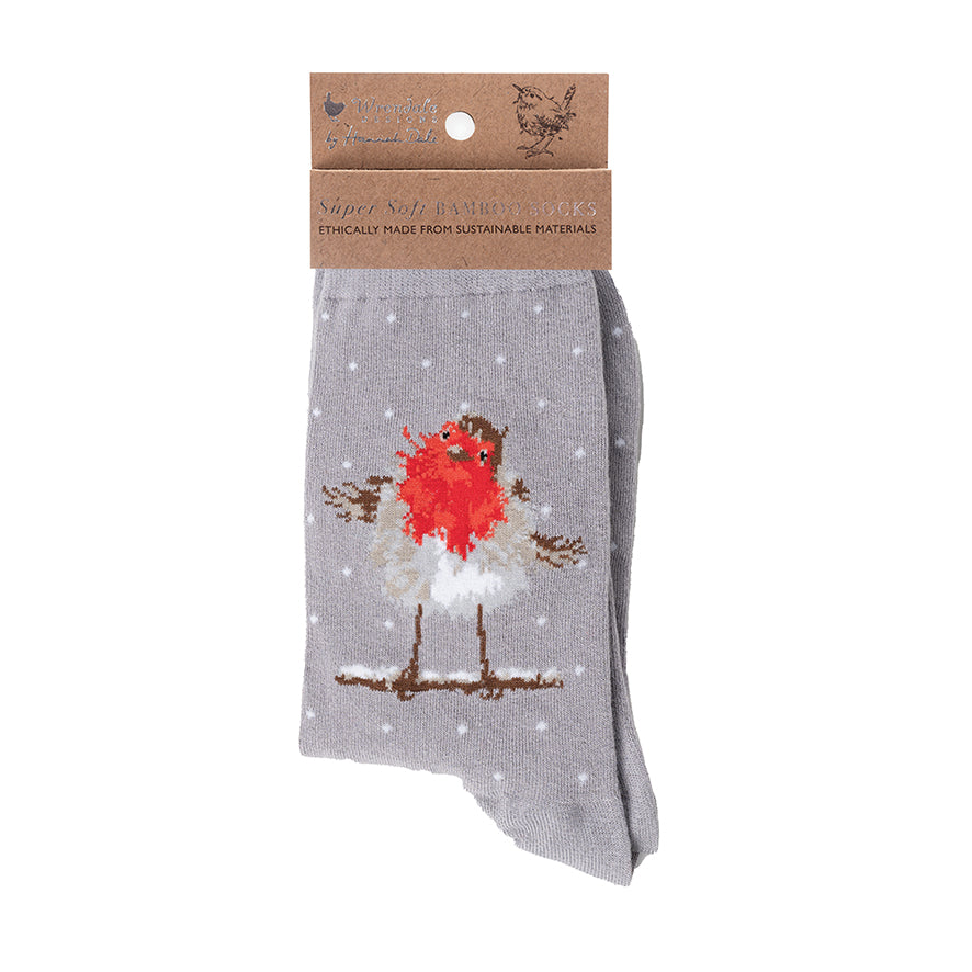 Wrendale Designs - 'Jolly Robin' Robin Socks
