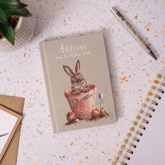 Wrendale Designs - 'The Flower Pot' Rabbit Address Book