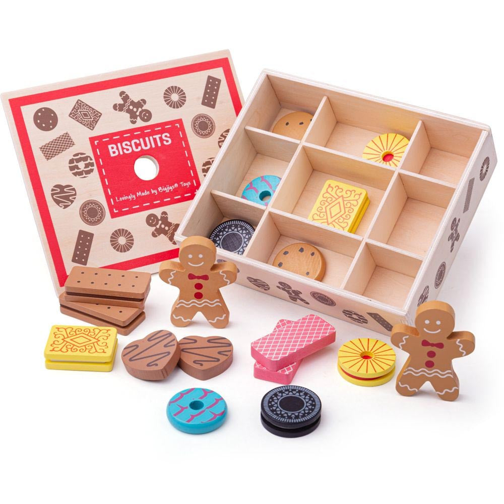 Bigjigs Toys - Wooden Box of Biscuits