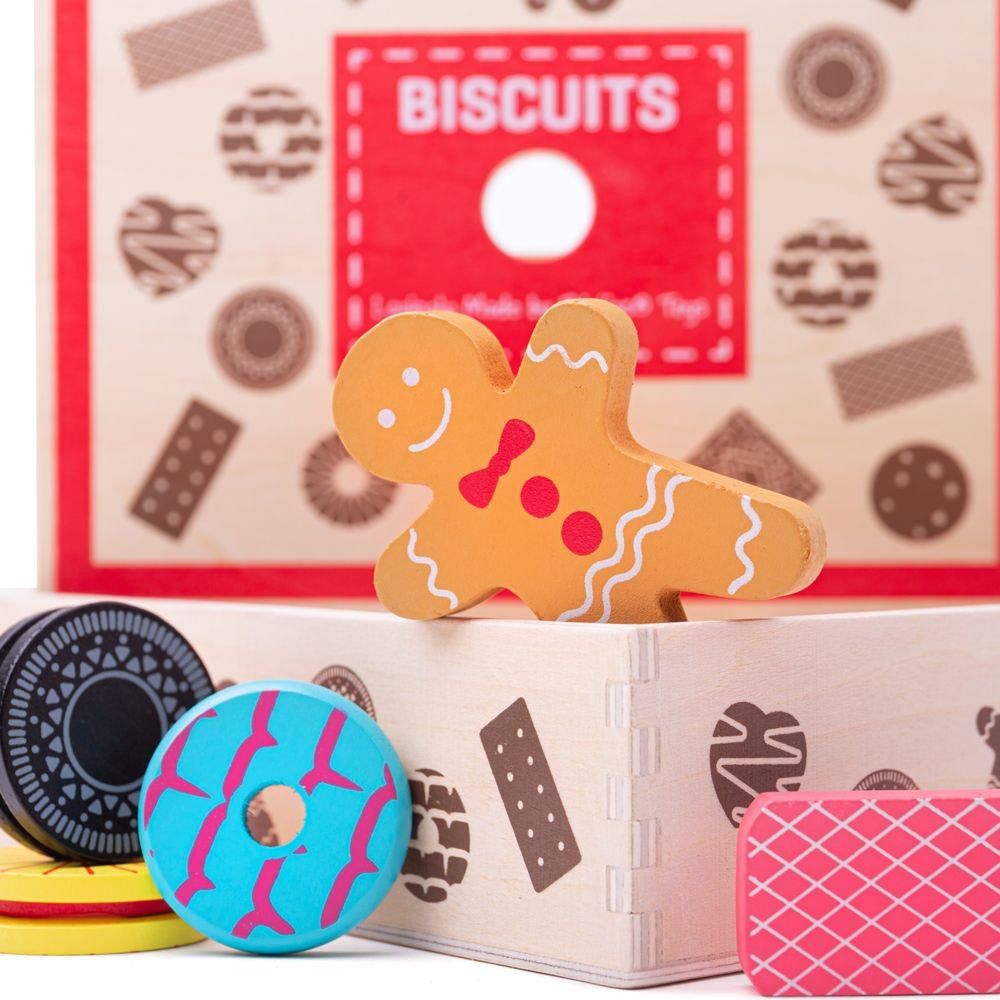 Bigjigs Toys - Wooden Box of Biscuits