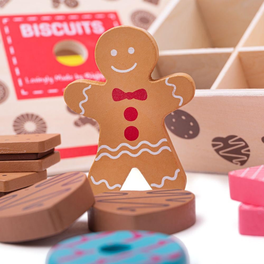 Bigjigs Toys - Wooden Box of Biscuits