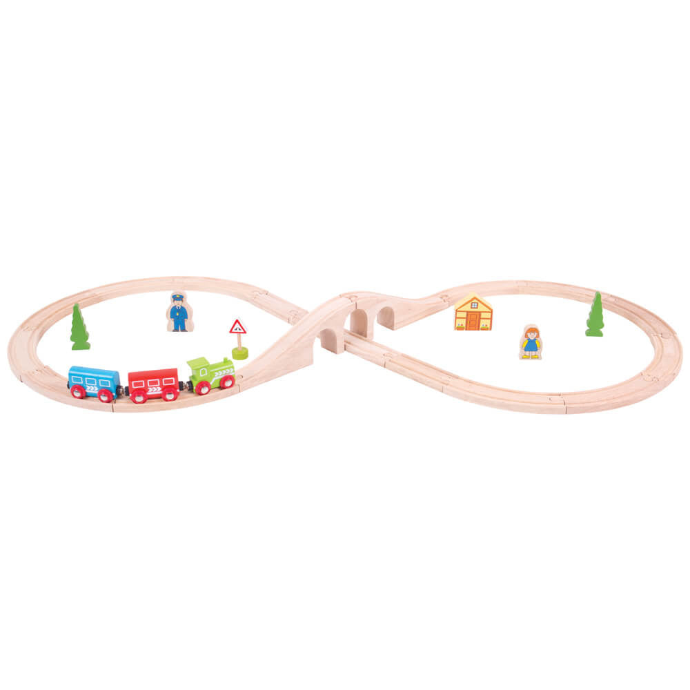 Bigjigs Toys - Wooden Figure of Eight Train Set