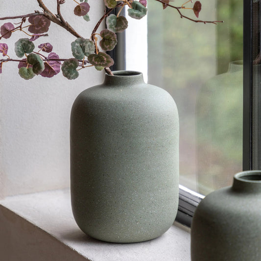 Goa Cast Metal Vase Olive - Large