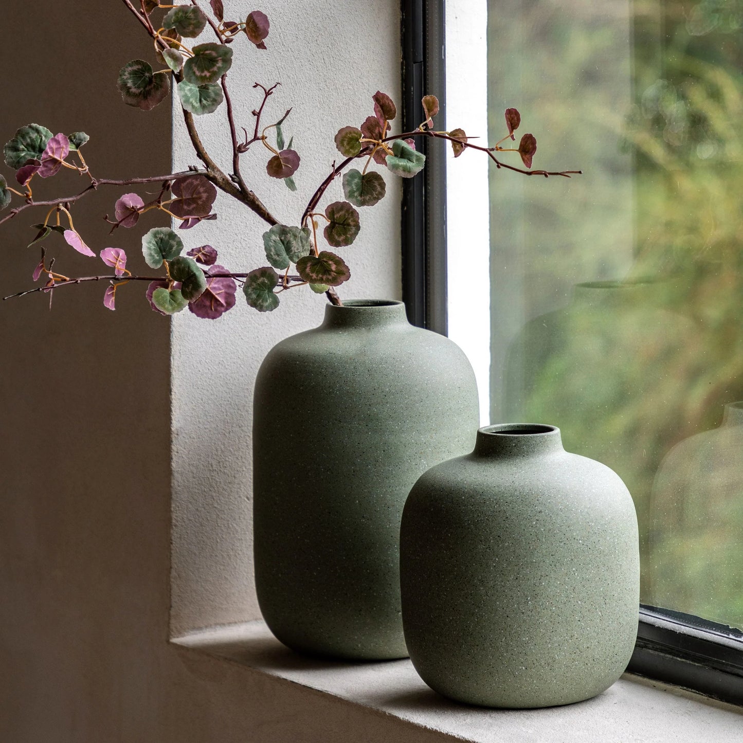 Goa Cast Metal Vase Olive - Small