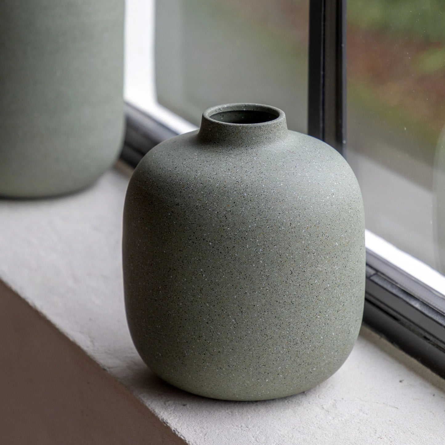 Goa Cast Metal Vase Olive - Small