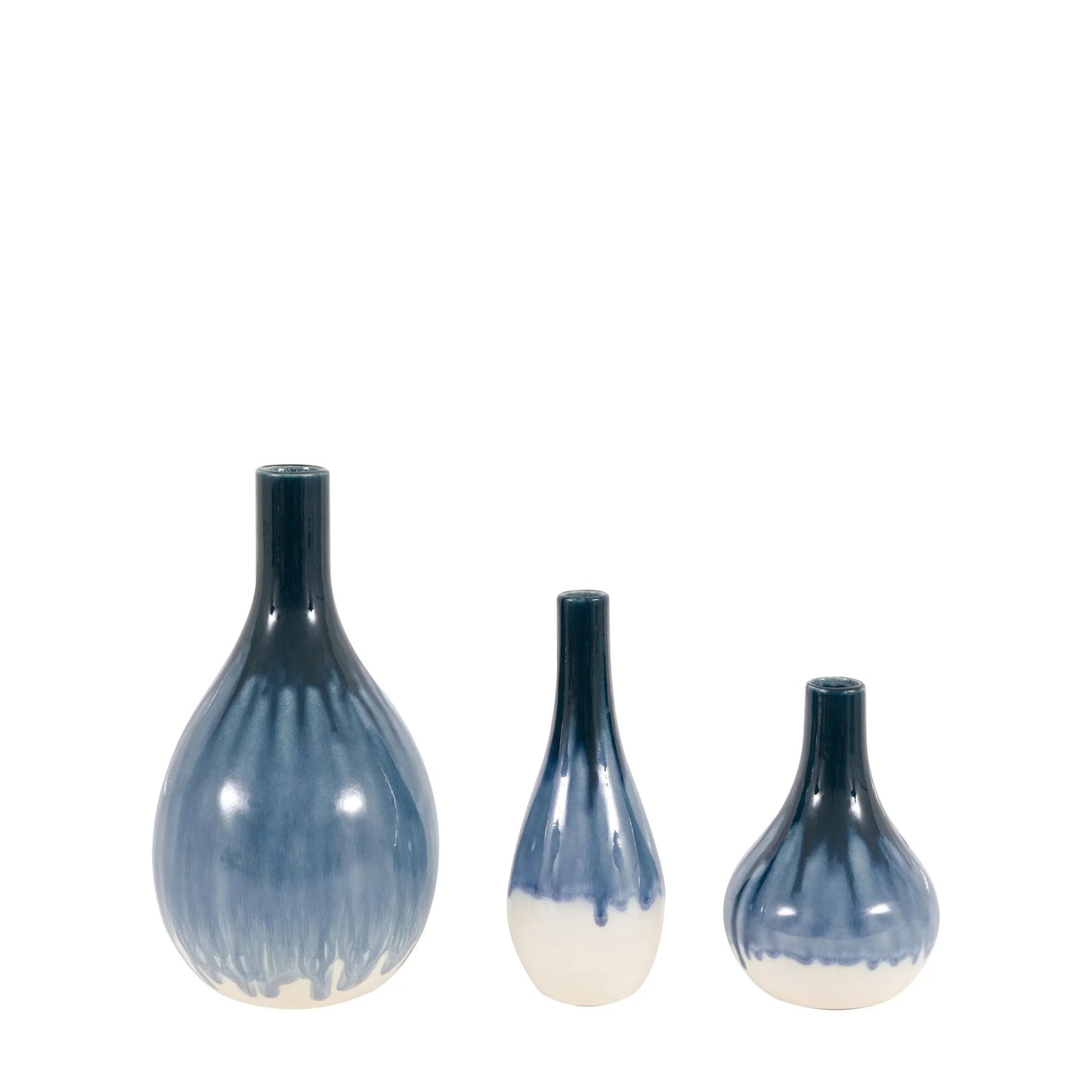 Orro Blue Organic Fade Ceramic Vase S/3