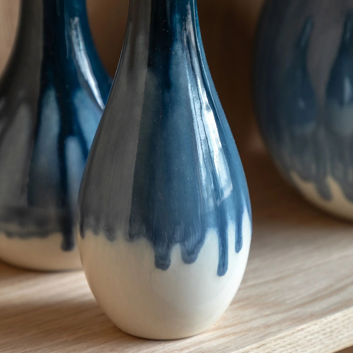 Orro Blue Organic Fade Ceramic Vase S/3