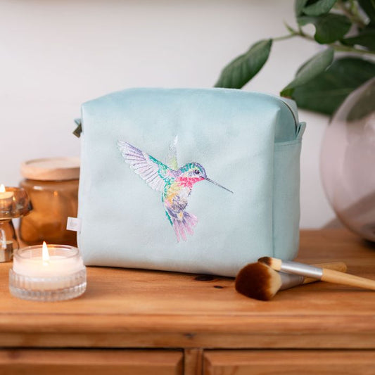Wrendale Designs - 'Wisteria Wishes' Hummingbird Embroidered Cosmetic Bag