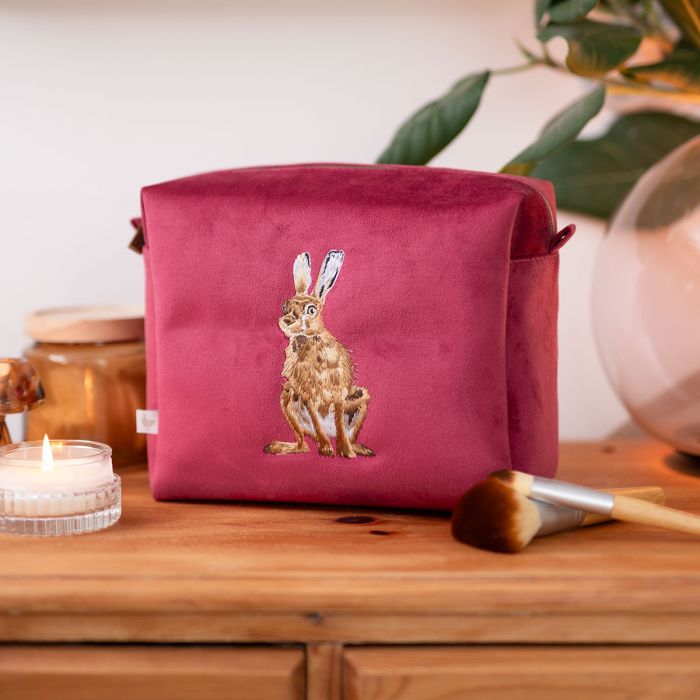 Wrendale Designs - 'Golden Hour' Hare Embroidered Cosmetic Bag