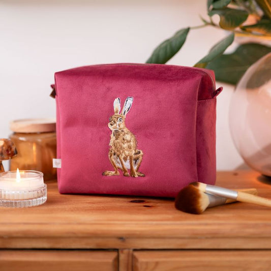 Wrendale Designs - 'Golden Hour' Hare Embroidered Cosmetic Bag