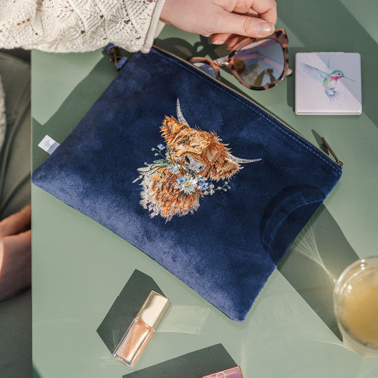 Wrendale Designs - 'Daisy Coo' Highland Cow Embroidered Pouch