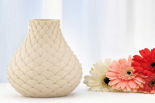 Marbo Cone Champagne Ivory Vase - Medium