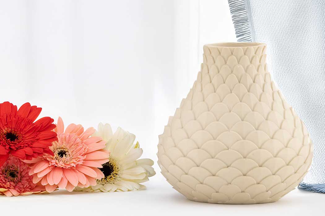 Marbo Cone Champagne Ivory Vase - Medium