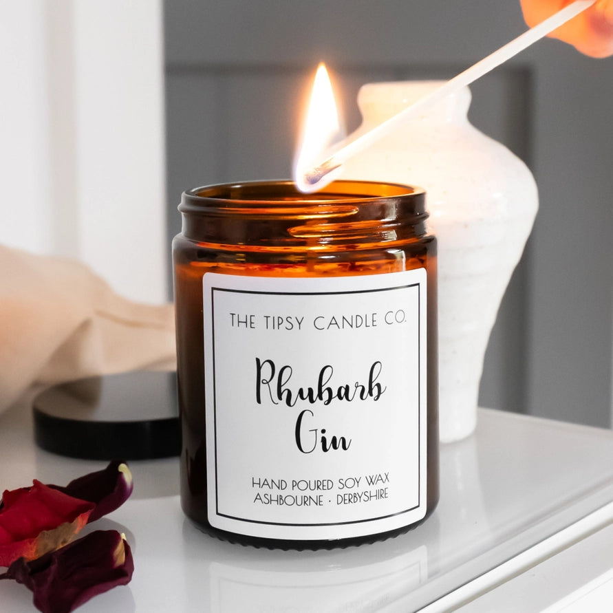 The Tipsy Candle Co - Rhubarb Gin Scented Candle