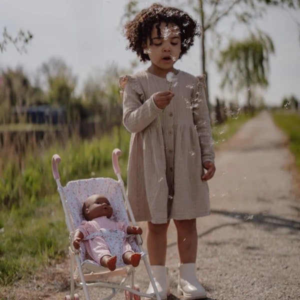 Little Dutch - Metal Doll Stroller - White