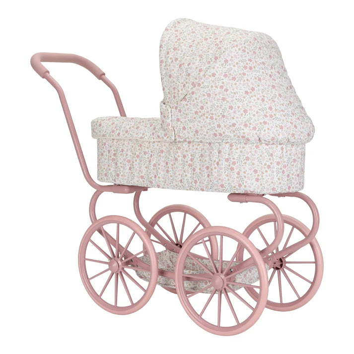 Little Dutch - Metal Doll Stroller - Soft Flowers Pram