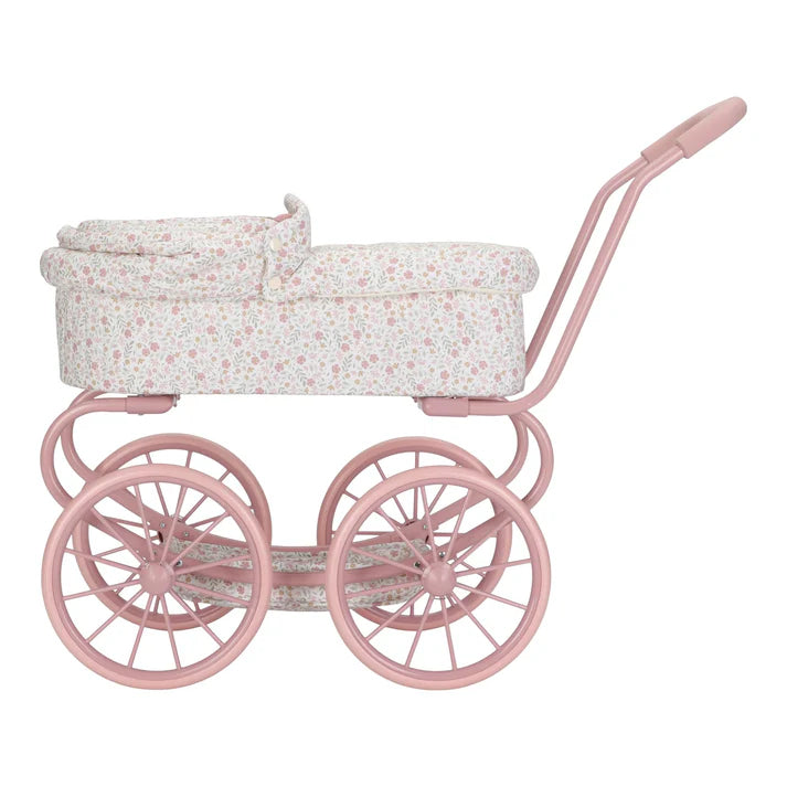 Little Dutch - Metal Doll Stroller - Soft Flowers Pram