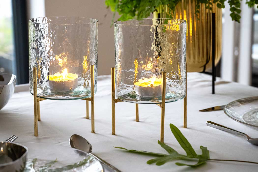 Hammered Tea Light Stand - Large