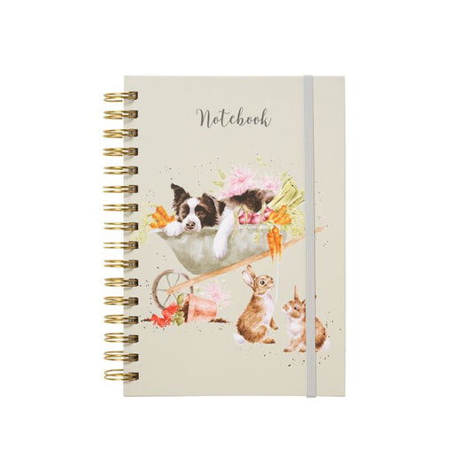Wrendale Designs - 'Sleeping on the Job' Border Collie and Rabbit Notebook