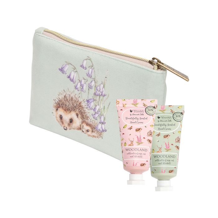 Wrendale Designs - Woodlanders' Owl and Hedgehog Mini Handcream Gift Pouch