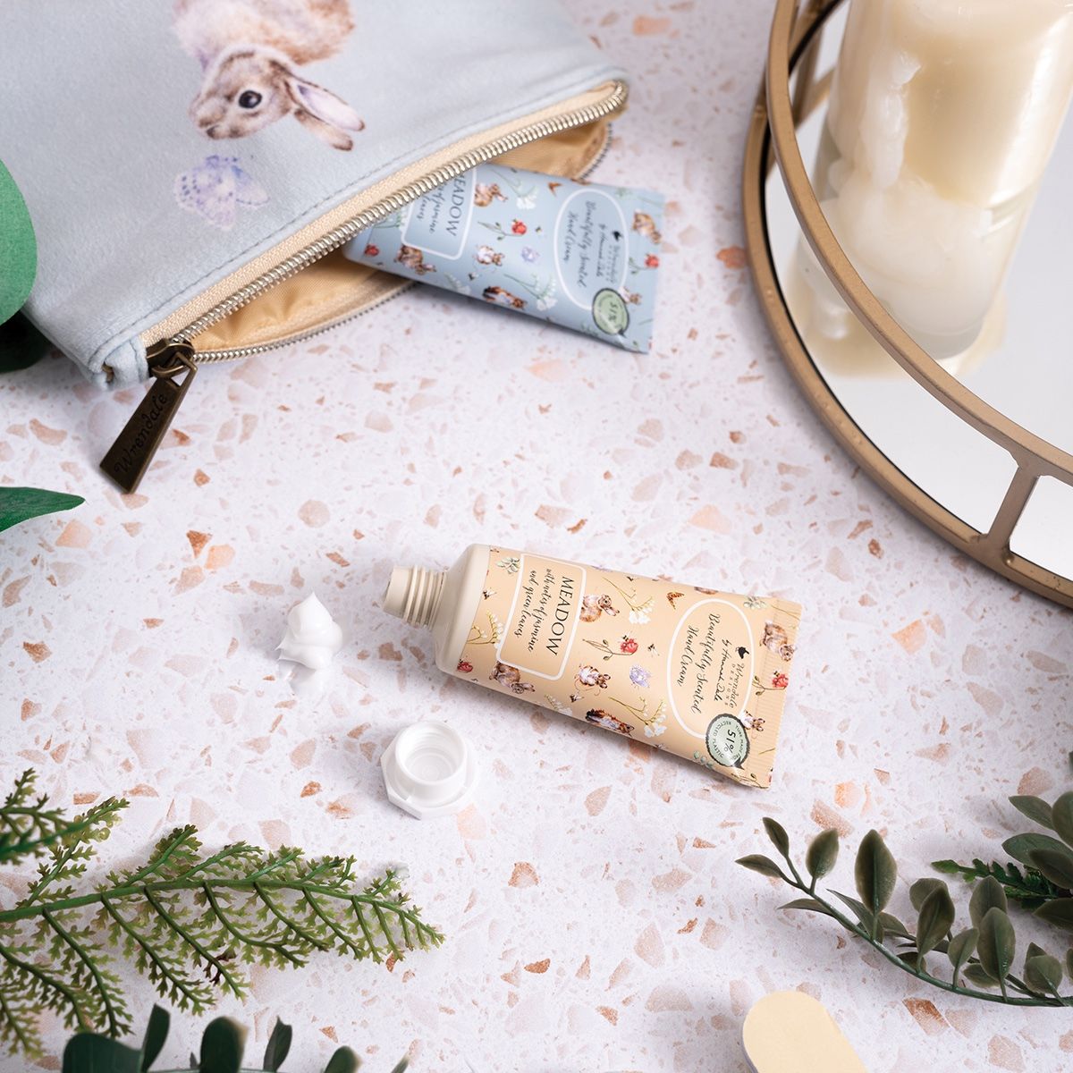 Wrendale Designs - Meadow Rabbit and Fox Mini Hand Cream Gift Pouch