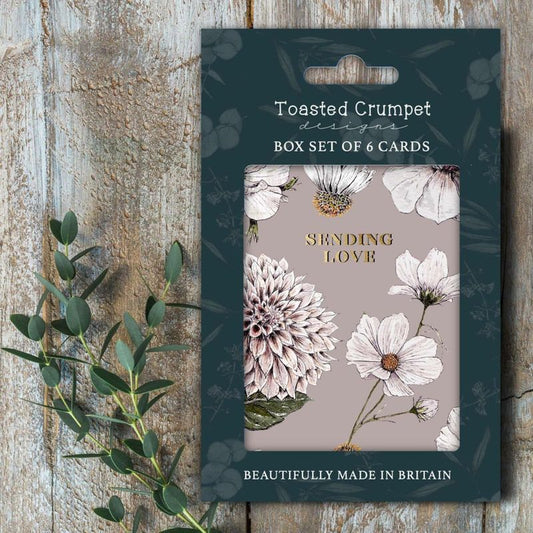 Toasted Crumpet - 'Sending Love' (Blanc on Blush) Set of 6 Cards