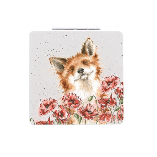Wrendale Designs - 'Poppy Fields' Fox Compact Mirror