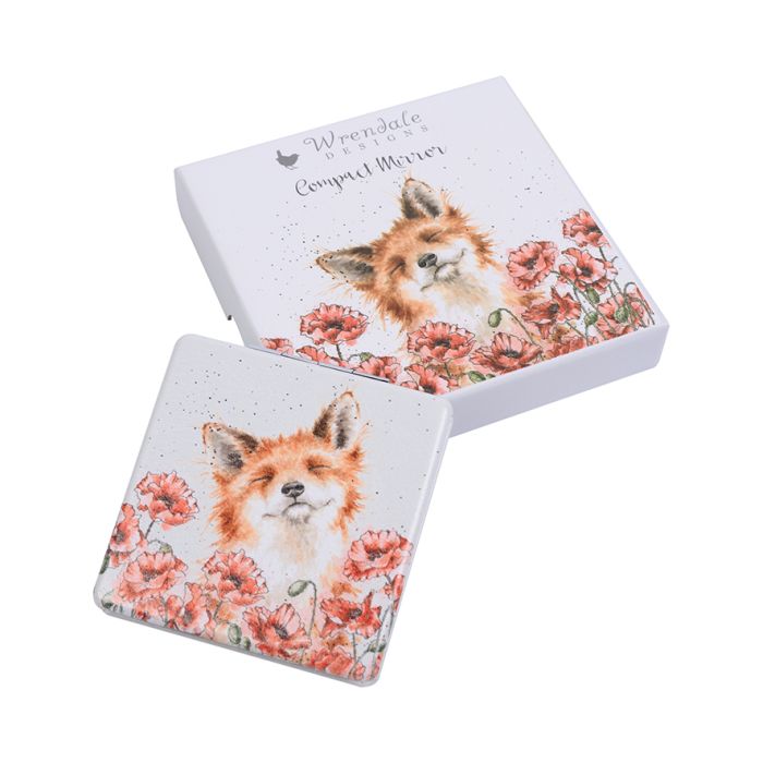 Wrendale Designs - 'Poppy Fields' Fox Compact Mirror