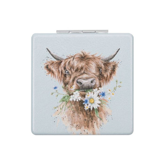 Wrendale Designs - 'Daisy Coo' Highland Cow Compact Mirror
