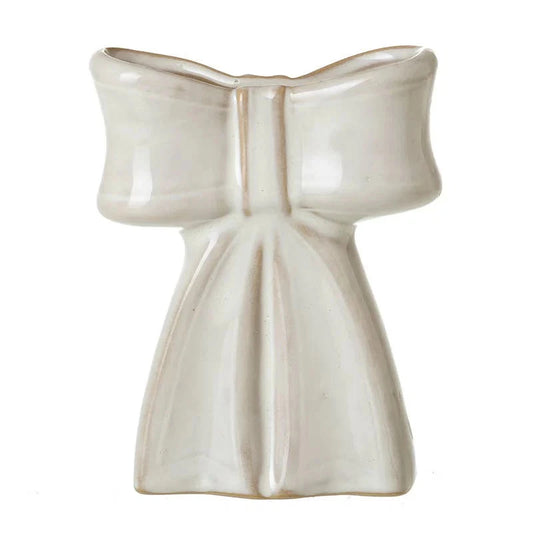 White Ceramic Bow Vase