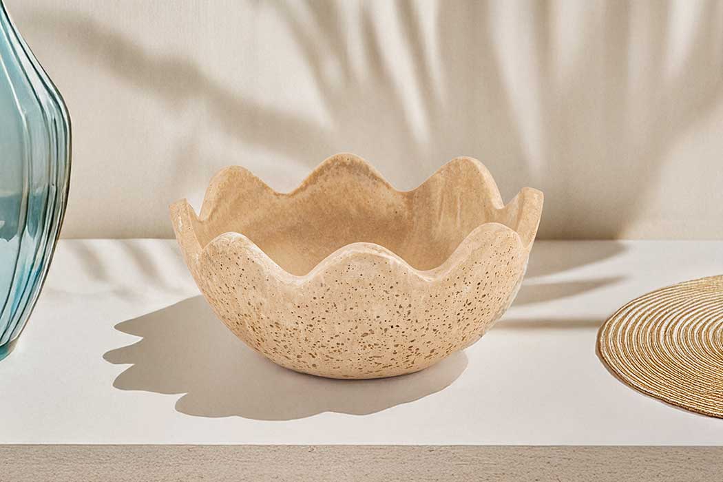 Travertrine Trava Bloom Bowl - Medium