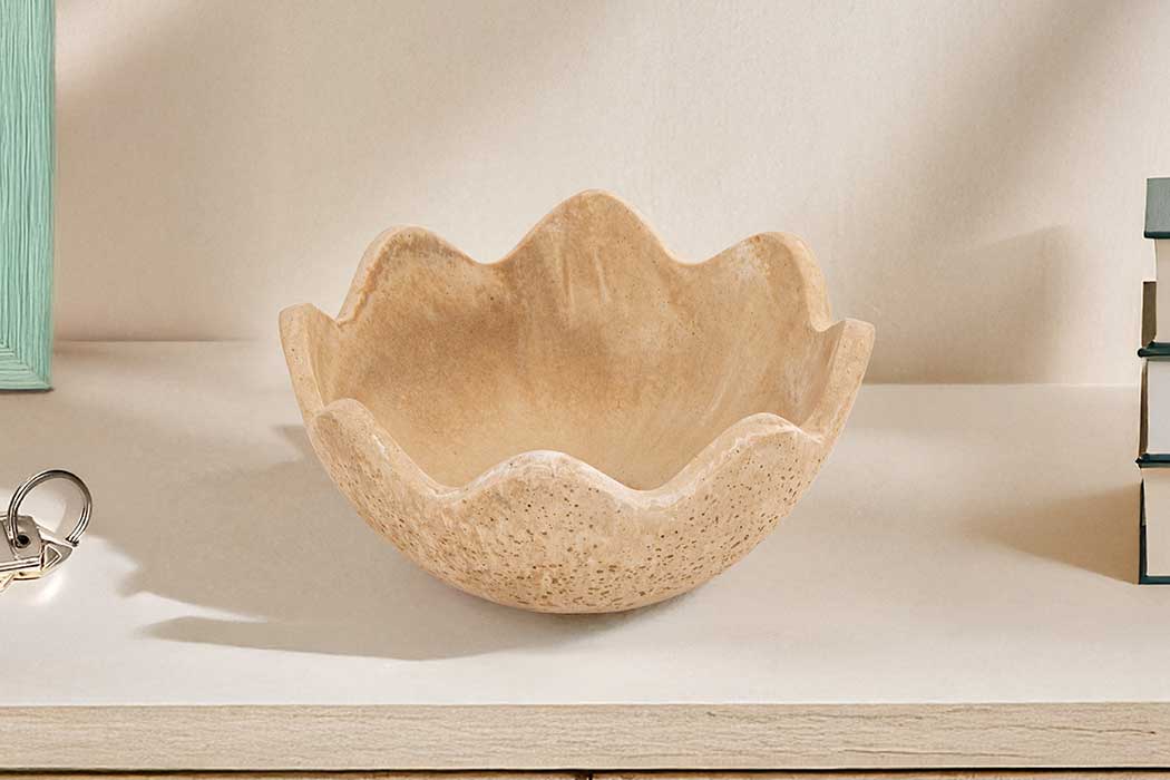 Travertrine Trava Bloom Bowl - Medium