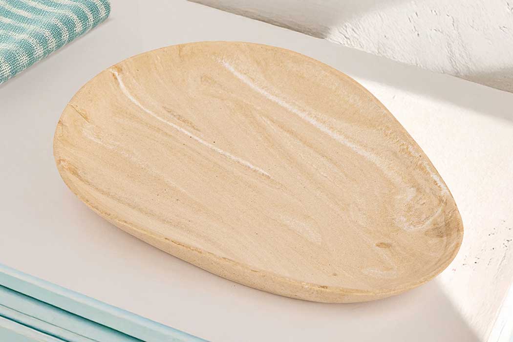 Travertrine Trava Tray Oval