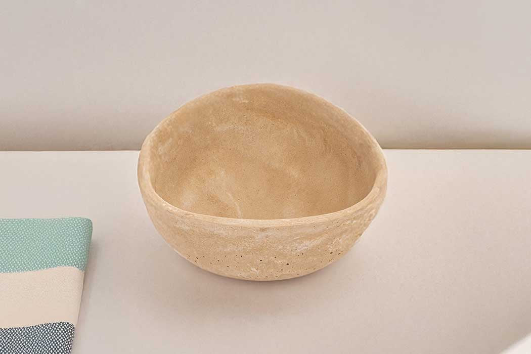 Travertrine Trava Triangle Bowl