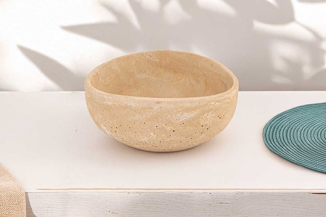Travertrine Trava Triangle Bowl