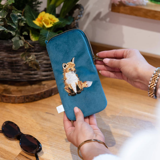 Wrendale Designs - 'Daydreamer' Fox Embroidered Glasses Pouch